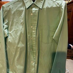 Izod Boys Light Green Casual Button Down Shirt